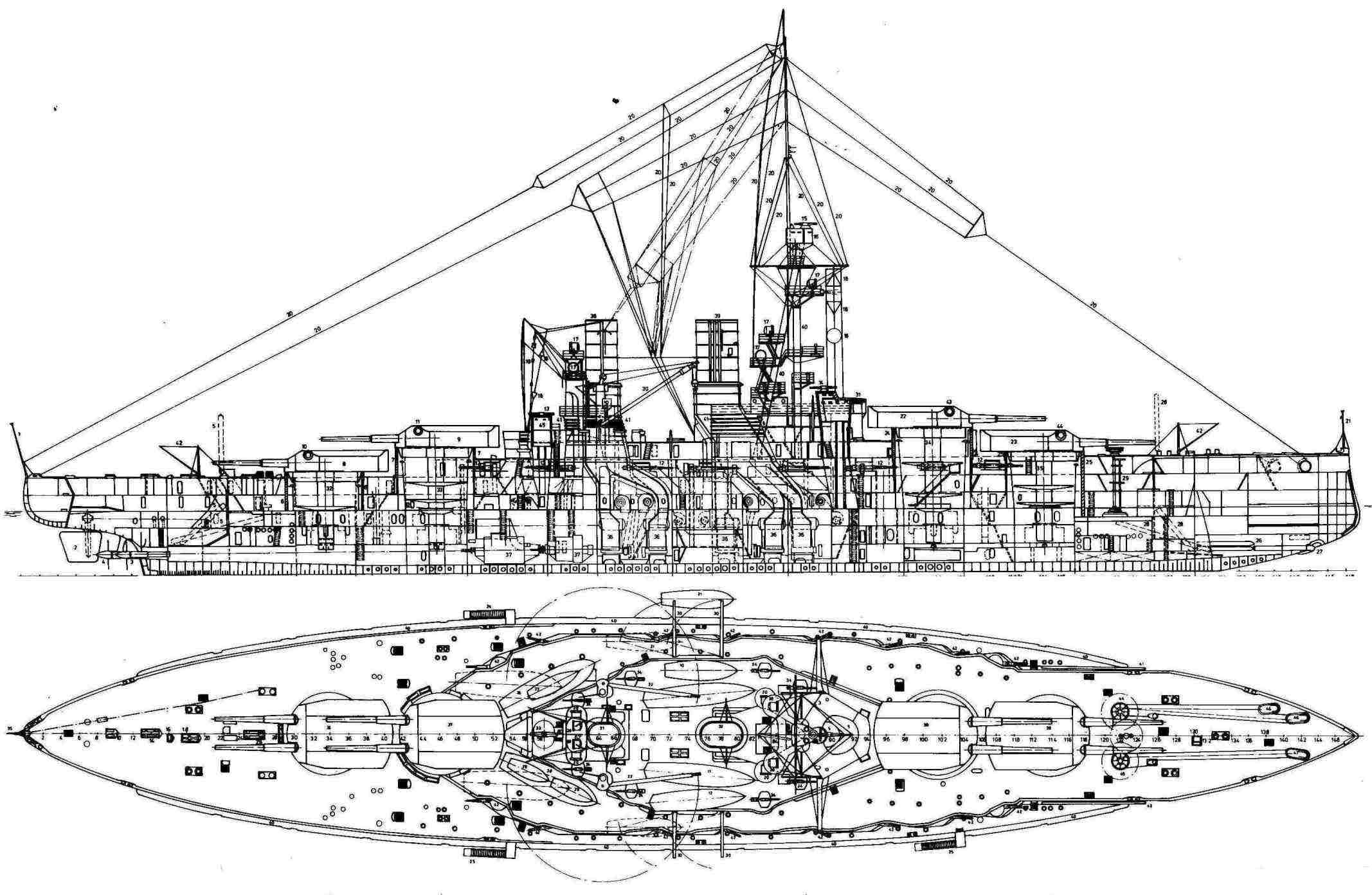 SMS BADEN 1915 SHIPS PLANS